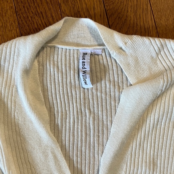 Anthropologie Rue and Willow Cream Ribbed Maxi Cardigan - Picture 5 of 16